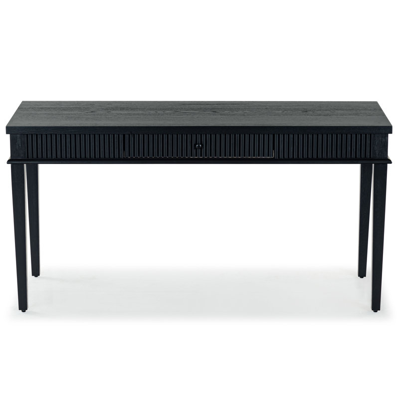 Shelbie 1 Drawer Reeded Desk, Black