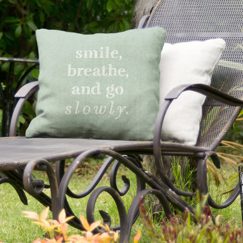 Coussin décoratif intérieur/extérieur lente go, 18 po x 18 po, Vert / blanc