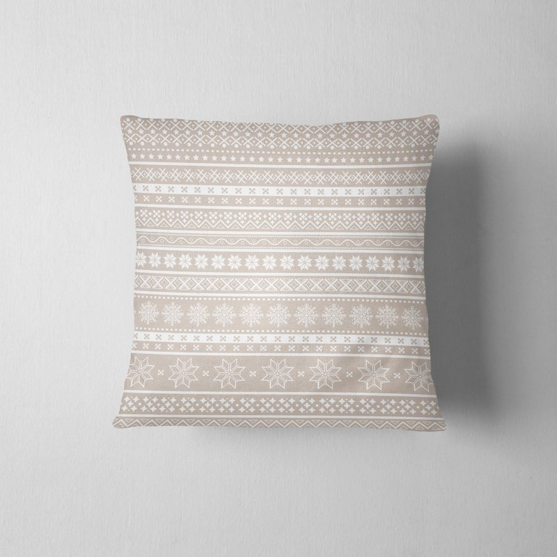 Housse de coussin Snowflake Dreams Holiday, H 16 po x l 16 po, Crème, crème