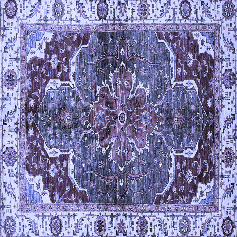 Tapis bleu / mauve, Carré 5 pi