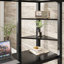 Lit mezzanine double noir avec bureau et rangement pour les adolescents, 80,79 po de profondeur, 55,61 de largeur, 71,36 de hauteur, 114,73 lb, structure intégrée, garde-corps, lattes en métal, tablettes triangulaires, construction sécurisée,