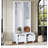 Elegant Free Standing Hall Tree Set of 2, Multifunctional 3-IN-1 Entryway Coat Rack with  Retro Handles, Seating Bench with Storage Drawers for Hallway, Living Room, , 31.4"W*70.8"H-1815946823