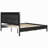 Solid Wood King Bed, Upholstered Headboard With Metal Handles-1006693194