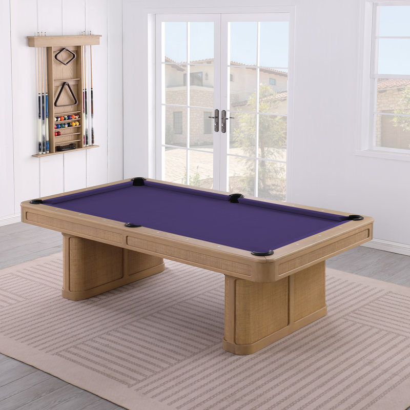 Table de billard en ardoise avec plateau de salle à manger en option Solara, Mauve résistant à l'eau, Non