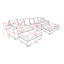 Canapé modulaire modulaire, canapé convertible surdimensionné à 5 places en forme de L et de U, tissu en velours côtelé-210701209