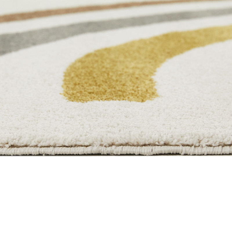 Tapis en polypropylène Kallee, Rectangle 4 pi 4 po x 6 pi, Or