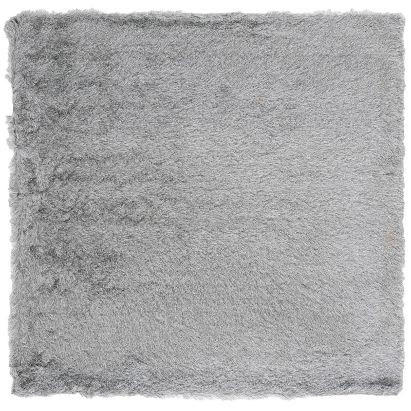Cimah Shag Hand Tufted Performance Solid Color Rug, Square 7'
