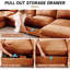 Canapé surdimensionné en U orange à 3 places en chenille orange, avec 2 repose-pieds amovibles, tiroir de rangement modulaire escamotable, croissant, coussins de dossier et d'accoudoirs confortables dissimulés dans le repose-pieds et les sièges,-153993648
