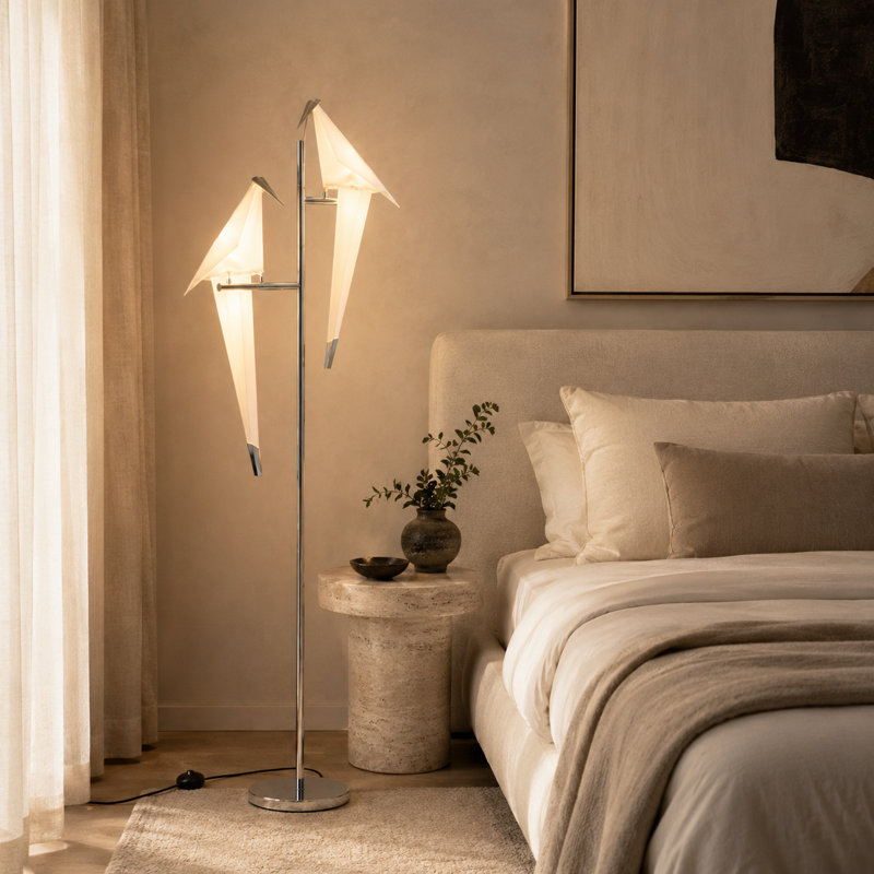 Lampe sur pied à DEL argent