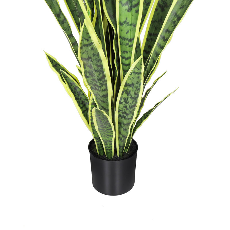 Plante de serpent artificielle Sansevieria en pot, Vert-jaune