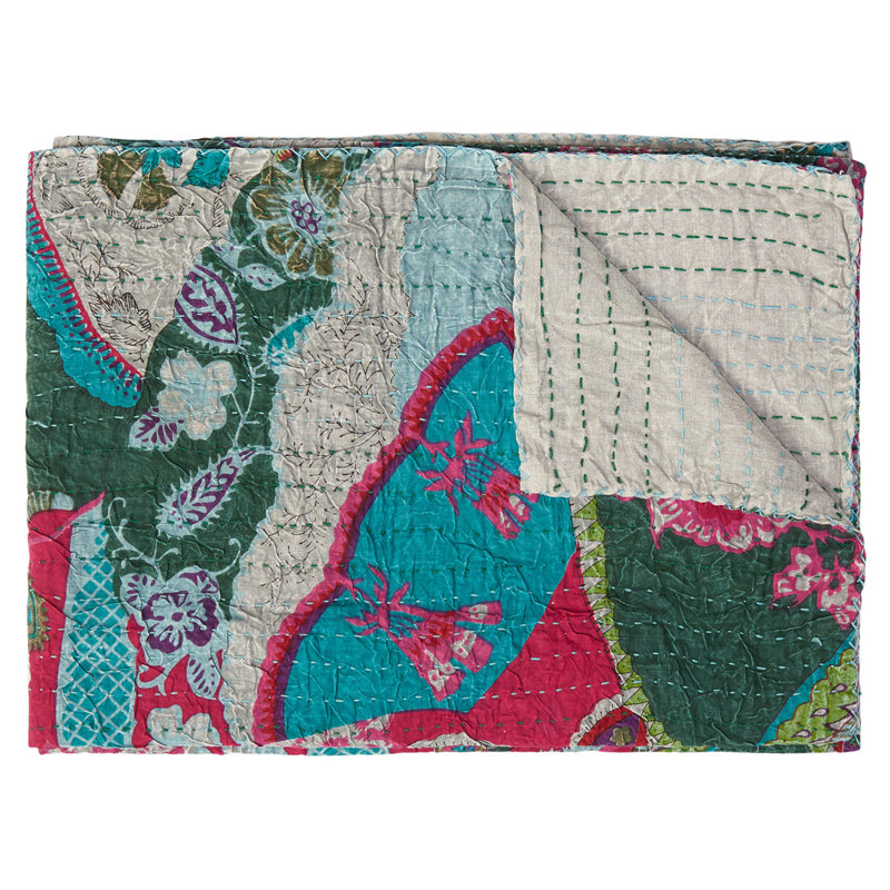 Kantha Knitted Throw Blanket