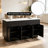 58"Multi‑Storage Sideboard With Fluted Panels & Engineered Marble Top