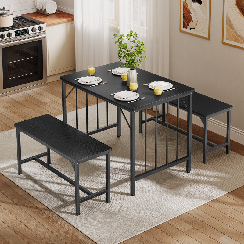 4-Person Dining Set, Black