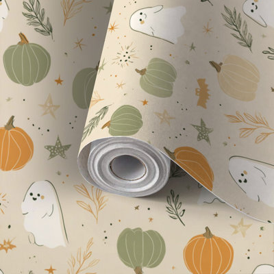 Peel and Stick Wallpaper Contact Paper Modern Minimalist Halloween Self Adhesive and Removable 17.7in x 118in(45x300cm)