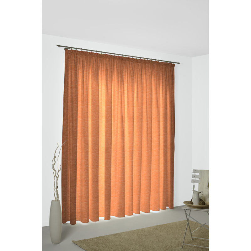 Polyacrylic Opaque Pinch Pleat Curtain Panel, Terra, 132cm Width x 365cm Drop