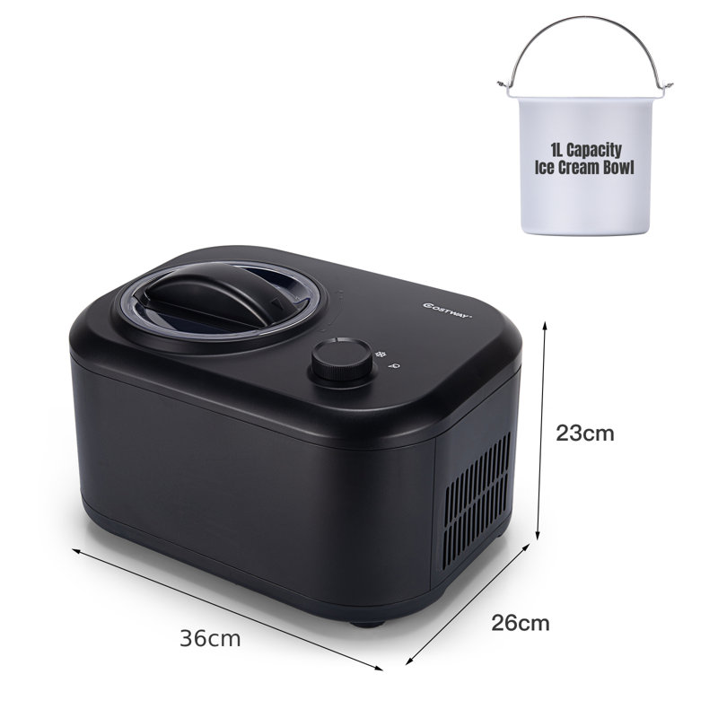 1L Ice Cream Maker, Black