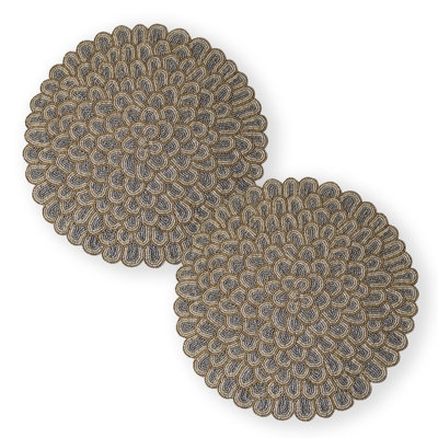 Polyester Embroidered Round Placemat