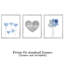Fleurs bleues et grises et cœur personnalisé, ensemble de papiers-1239232342-1239232360