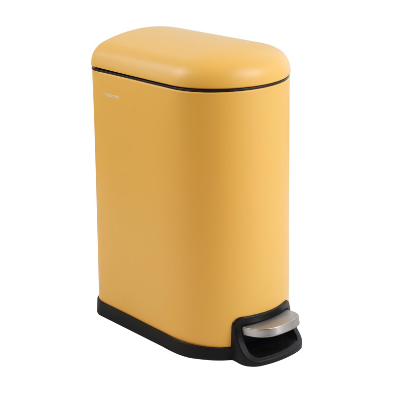 Poubelle à pédale en acier Roland, 2,64 gallons, Jaune jonquille