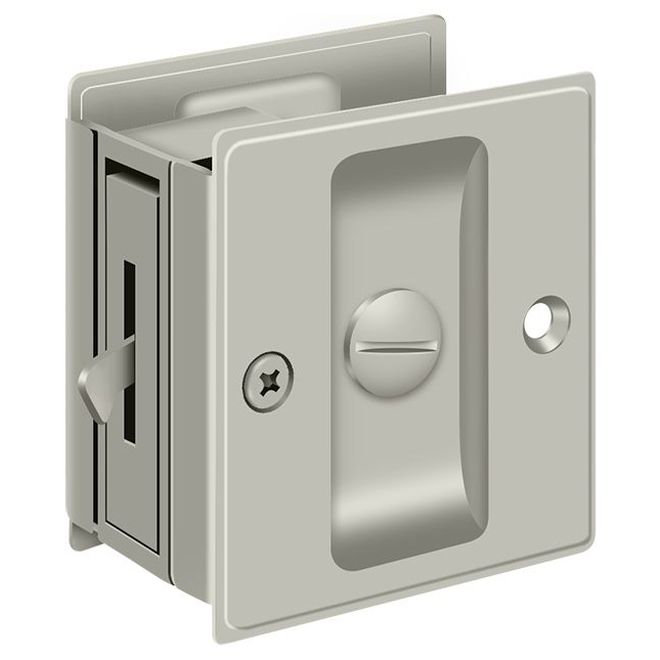 Deltana SDL25U15 Pocket Lock, 2-1/2" x 2-3/4" Privacy in Brushed Nickel, Brushed Nickel