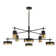 Ashor 8-Light LED Chandelier in Matte Black with Warm Brass Accents