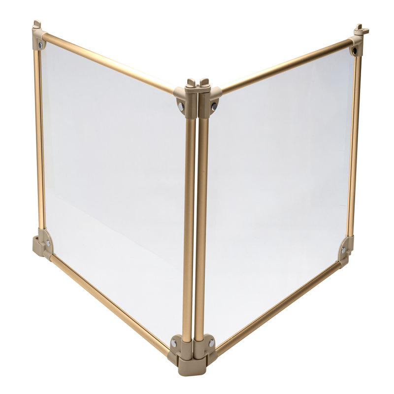 25.6'' H 2 Panel Metal Exercise Pen With Door, Gold