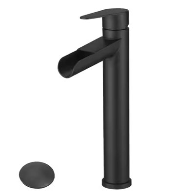 Robinet de lavabo de salle de bain à un trou avec bonde escamotable, robinet de vasque de salle de bain, robinet de salle de bain à poignée simple en acier inoxydable