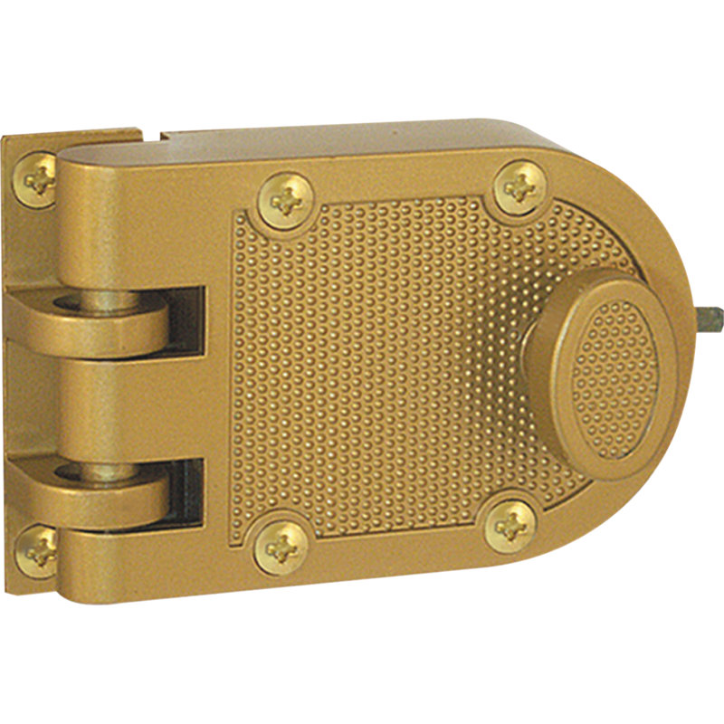 Prime-Line Deadlock  Jimmy-Resistant Design Prohibits Forced Entry by Spreading of Door Frames  Single Cylinder Diecast Metal Lock With a Brass Finish and Angle Strike (Single Pack)