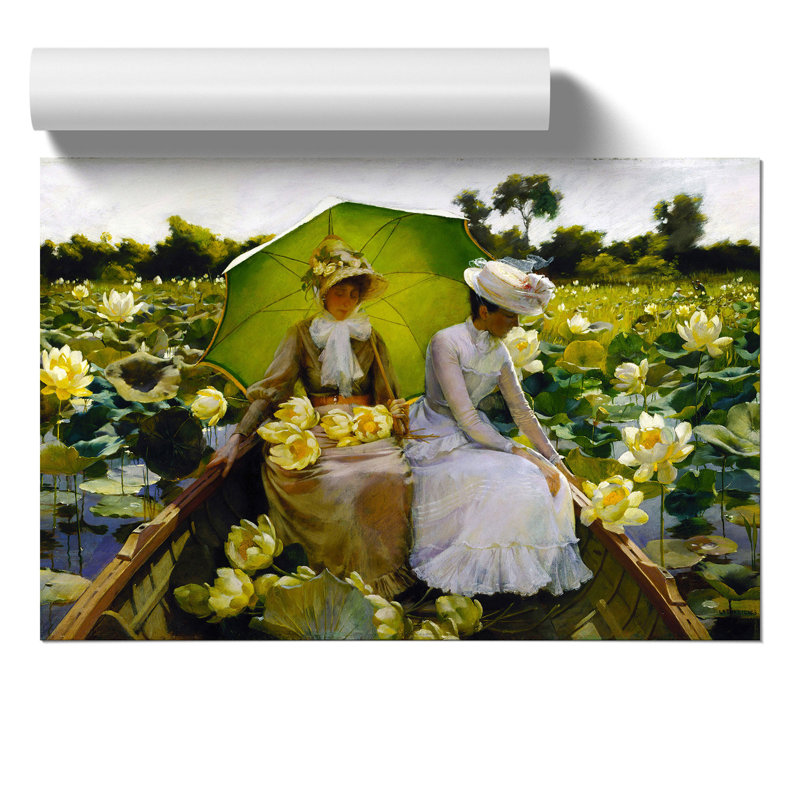 Lotus Lillies by Charles Curran - Frameless Print, 21cm H x 30cm W x 0.1cm D
