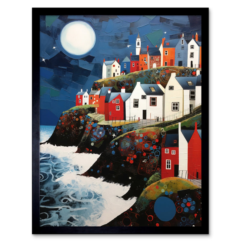Seaside Village Houses - Single Picture Frame Print