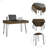 Mahogany 1-Drawer Rectangle Writing Desk With Hairpin Legs