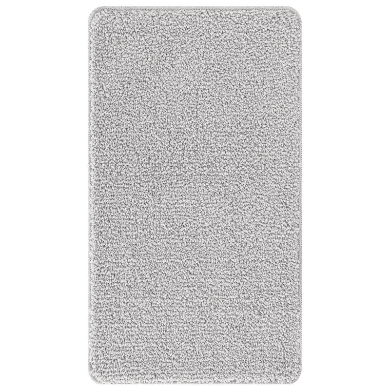 Microfiber Non-Slip Bath Mat Rectangular, Grey, 120cm, 70cm
