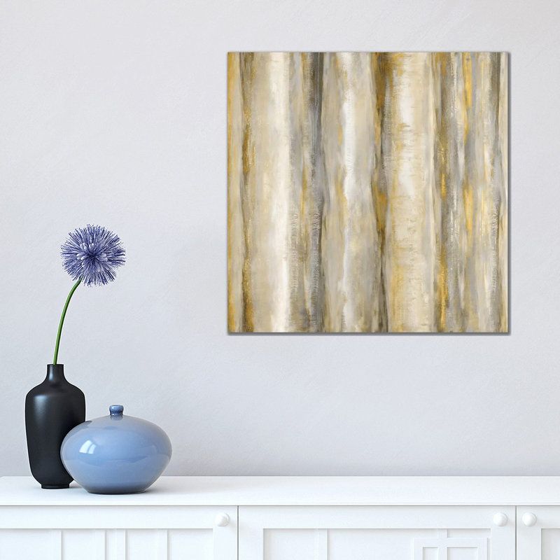 Vertical Motion Golden by Jaden Blake - Wrapped Canvas Painting, 45.72 cm H x 45.72 cm W x 3.175 cm D