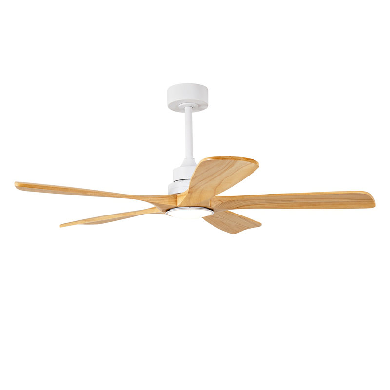Ventilateur de plafond moderne de 52 pouces avec moteur à courant continu réversible à télécommande et 3 pales à intensité variable 3 couleurs