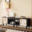 Cream abstract air solid wood TV cabinet