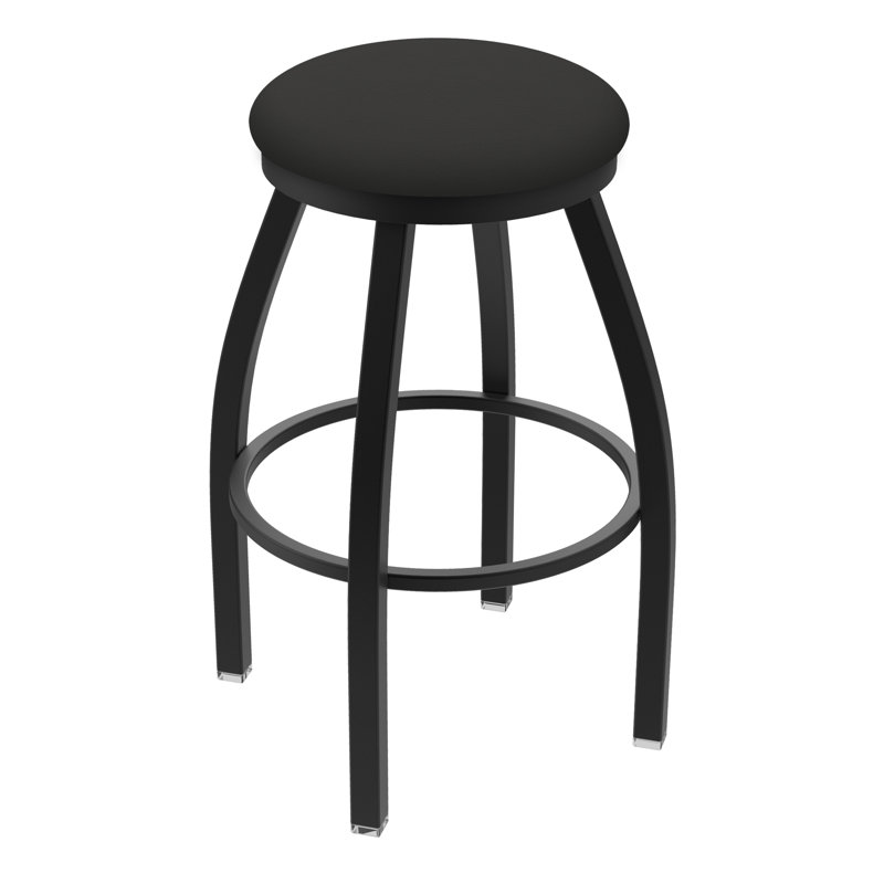 Cragin Swivel Upholstered Counter Stool, Black Wrinkle, Vinyl-Canter Iron, Extra Tall (36” Seat Height)