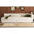 Queen Size Upholstered Platform Bed With USB And 2 Drawers, Beige