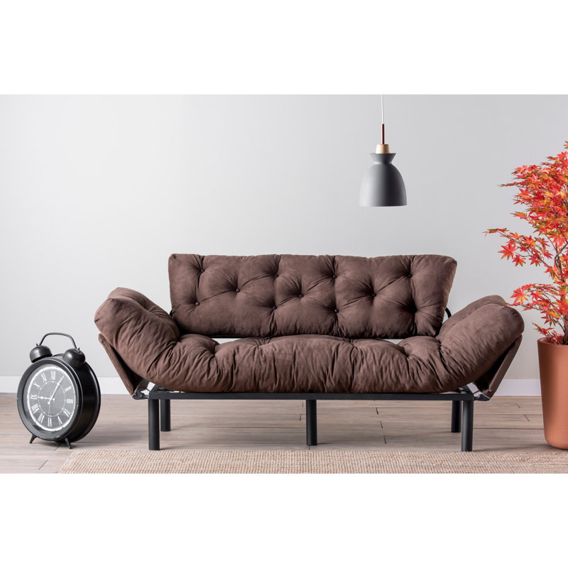 88.58" Upholstered Sleeper Sofa, Brown