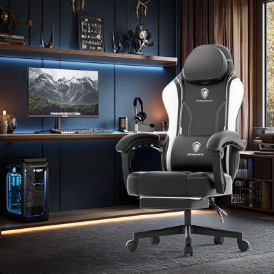Gaming Chair with Pocket Spring Cushion for Adults, Ergonomic Computer Chair with Footrest and Massage Lumbar Support for Office, Gaming, 300LBS