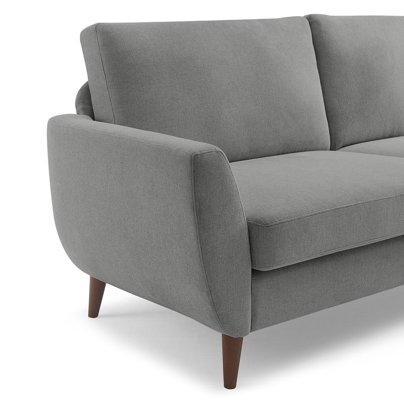 Smiling 215.9Cm Flared Arms Sofa, Grey Linen Blend