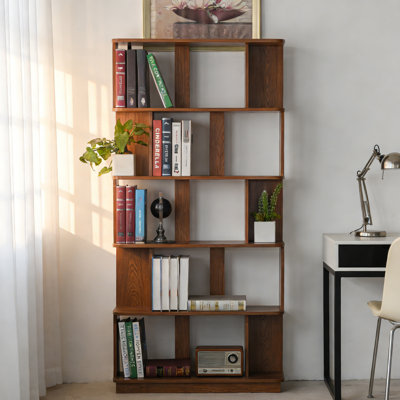 Bibliothèque géométrique de rangement à 5 niveaux, présentoir à compartiments simples