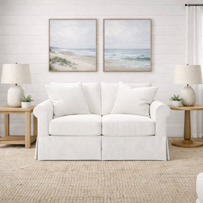 Amari 63" Rolled Arm Slipcovered Loveseat