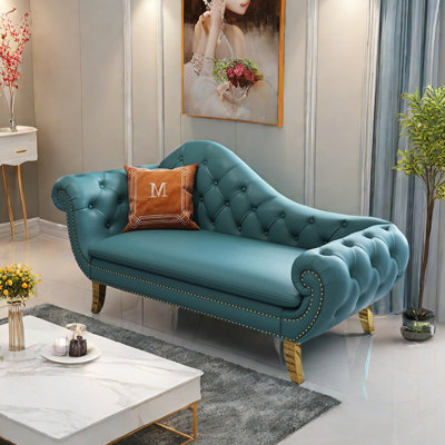 Chaise longue élégante avec pieds rembourrés en métal