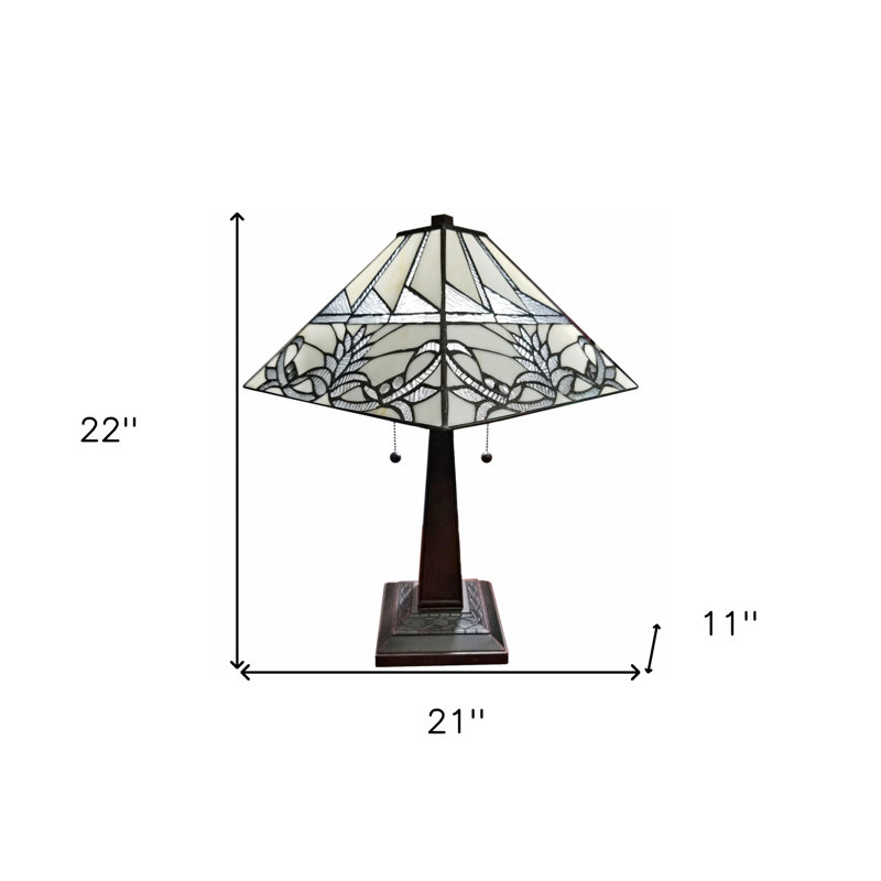 Lampe de table 22 po en métal brun foncé à deux lumières avec abat-jour empire