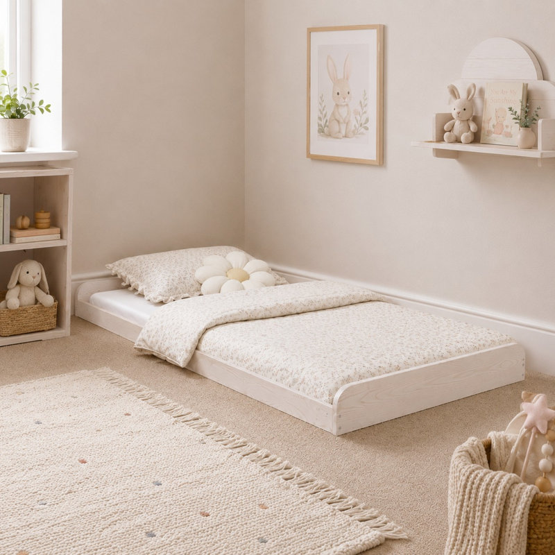 Leon Montessori Heavy Duty Solid Pine Bed Frame, Small Single (2'6), White