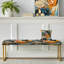 Banc floral rembourré or-135351378