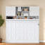 Lit escamotable avec tablettes ouvertes et armoire, grand lit escamotable-679040489