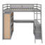 Lit mezzanine double avec tablettes et bureau-648008345