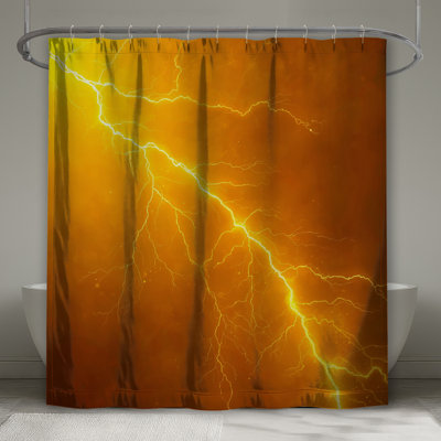 Rideaux de douche jaune vif très longs