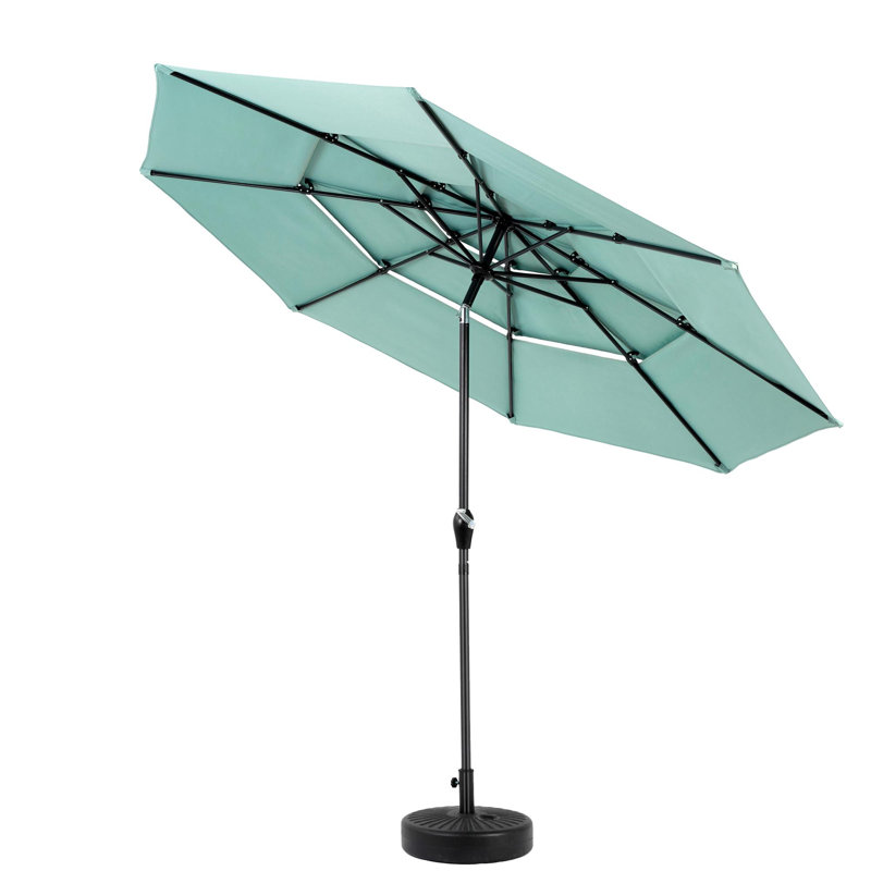 Parasol de patio extérieur en métal à 3 niveaux, Vert clair